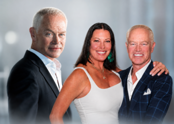 Actor Neal McDonough at The Last Rodeo premiere in cowboy hat and navy suit