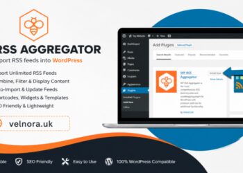 Dashboard interface of the WP RSS Aggregator WordPress plugin showing feed setup options.